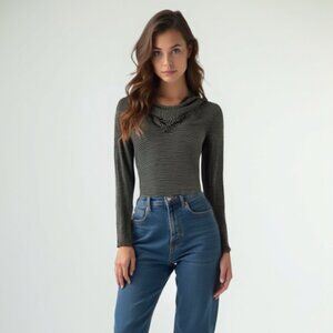 ❤️ Splendid gray and black Tunic Top M